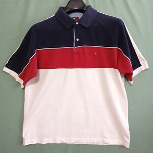 Vintage Tommy Hilfiger Classic Men's Polo Shirt XL 100% Algodon Cotton Short Slv